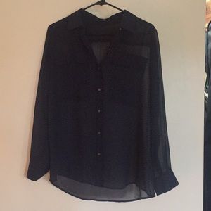 Club Monaco Silk Button Down Blouse
